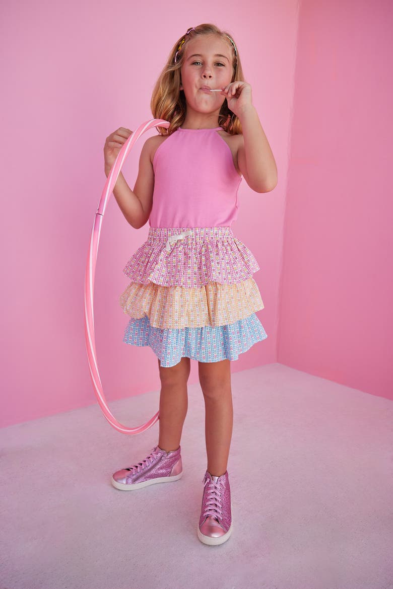 Kids' Knit Halter Top, Alternate, color, Hot Pink