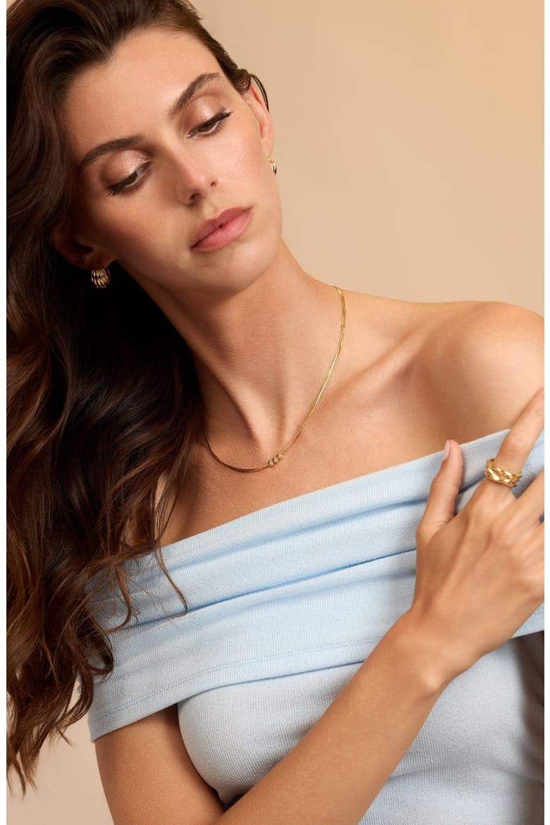 Double Chain Beaded Necklace, Alternate, color, GOLD