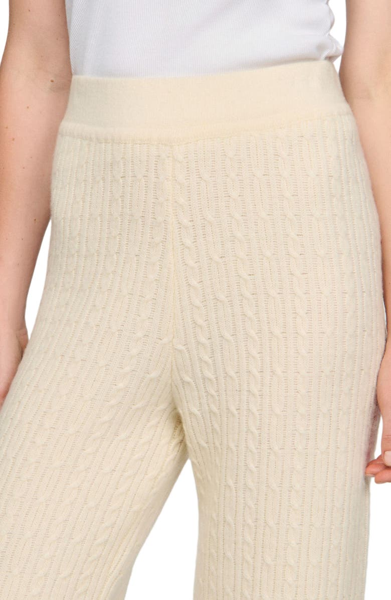 SANDRO Cable knit pants, Alternate, color, Ecru