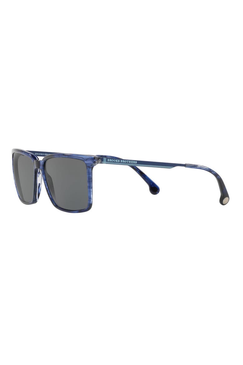 58mm Rectangular Sunglasses, Alternate, color, NAVY HORN/ GREY BLUE