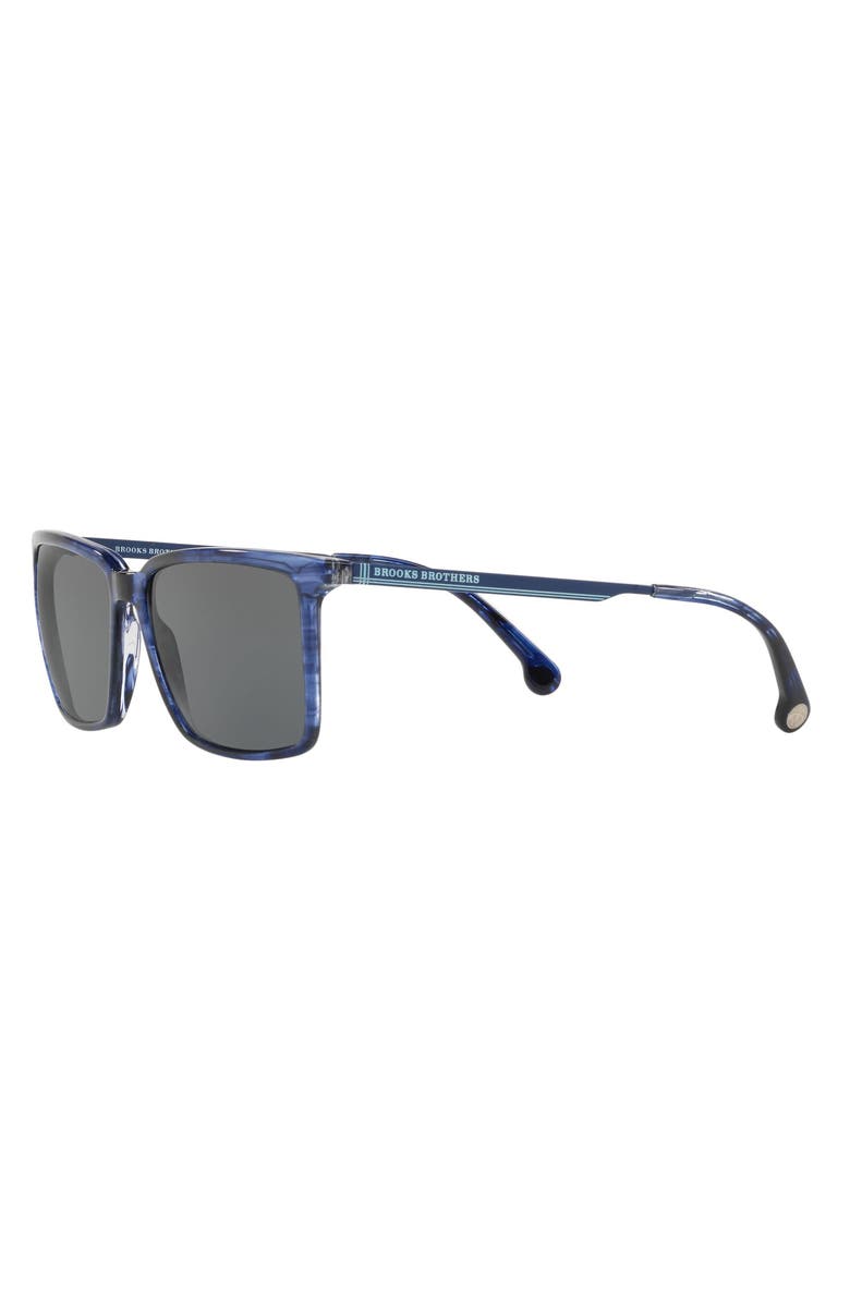 Brooks Brothers 58mm Rectangular Sunglasses, Alternate, color, Navy Horn/ Grey Blue
