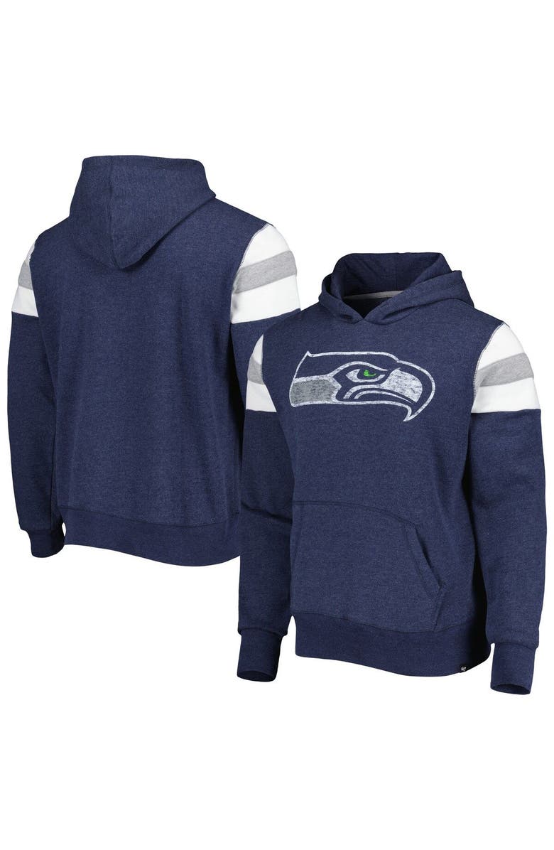 '47 Men's '47 Heathered Blue Seattle Seahawks Premier Nico Pullover Hoodie, Main, color, Blue