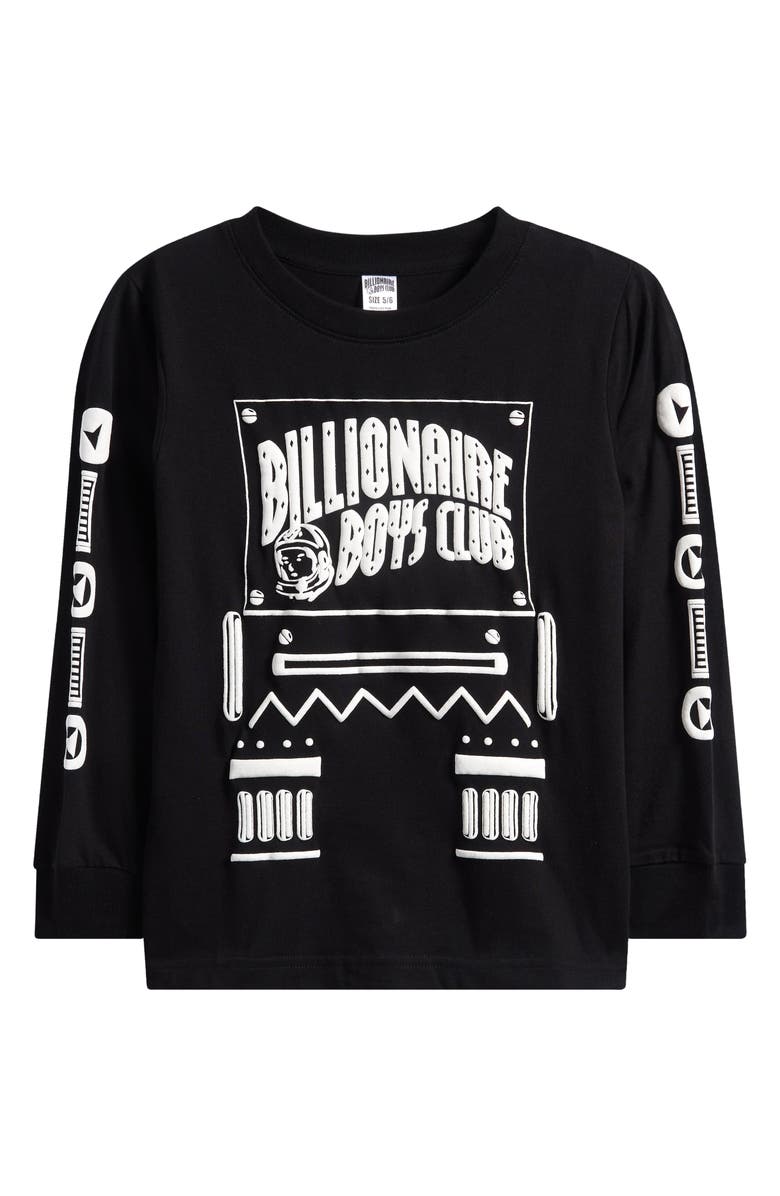 Billionaire Boys Club Kids' Droid Long Sleeve Cotton Graphic T-Shirt, Main, color, Black
