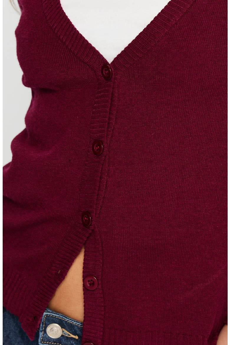 York V-Neck Cardigan, Alternate, color, CHERRY RED