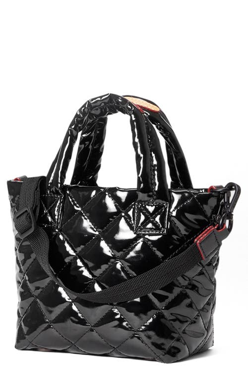 Mz Wallace Mini Metro Deluxe Sequin Tote In Black Lacquer