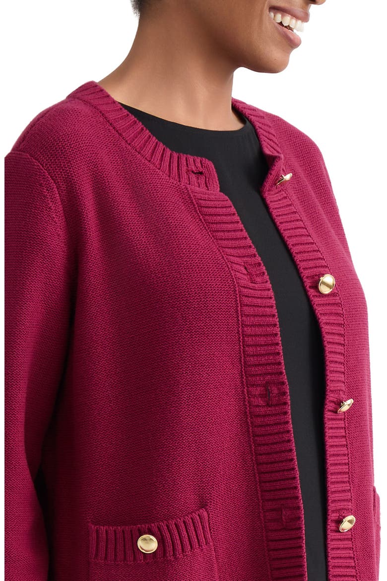 Pocket Cardigan, Alternate, color, BERRY RED