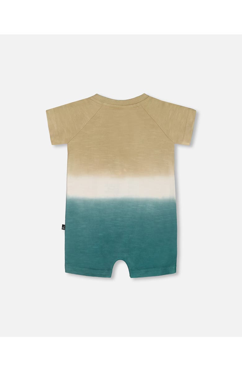 Deux par Deux Baby Boy's One-Piece Romper Gradient Beige And Teal, Alternate, color, 