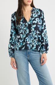 APNY Butterfly Print Long Sleeve Top