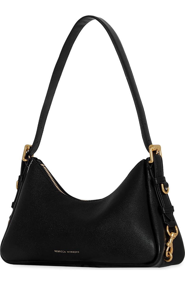 Rebecca Minkoff Small Mia Leather Shoulder Bag, Alternate, color, Black