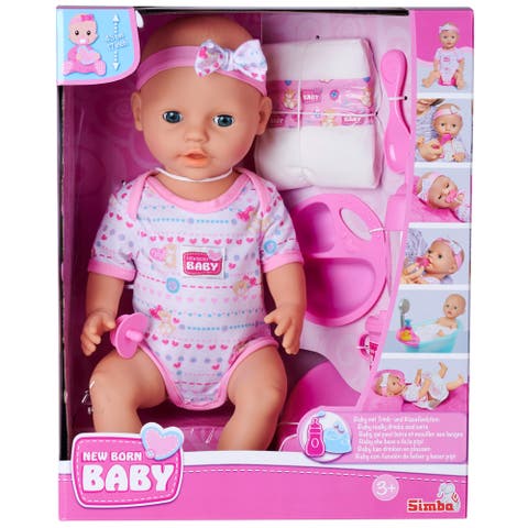 Newborn Drink & Wet 17 Inch Baby Doll with 8 Accessories