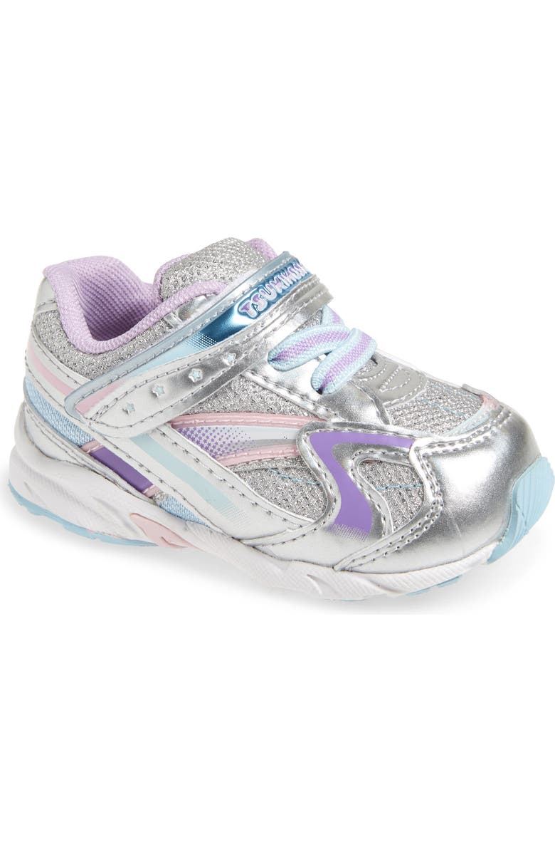 Tsukihoshi Kids' Glitz Washable Sneaker, Main, color, Silver/ Lavender