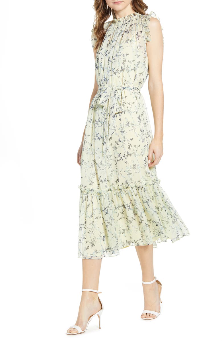 CeCe Wisteria Vines Sleeveless Dress, Main, color,