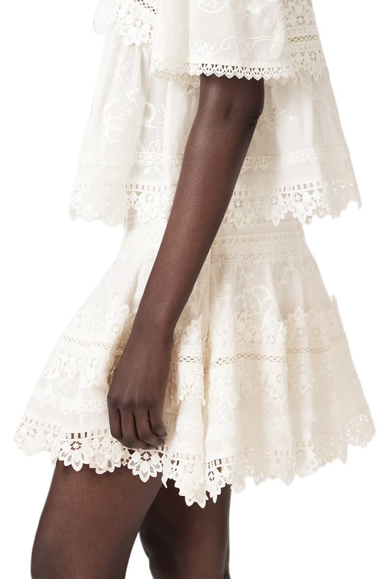 Lillith Lace Miniskirt, Alternate, color, DOVE WHITE