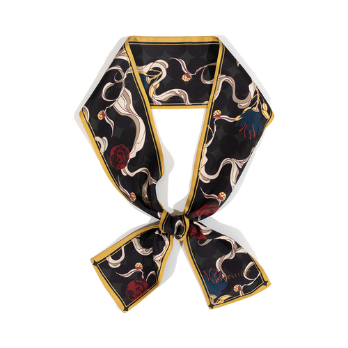 Lost Pattern "dream Hunter" Silk Skinny Scarf In Multi