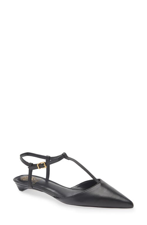 Vince Camuto Varena Ankle Strap Pointed Toe Flat in Black 