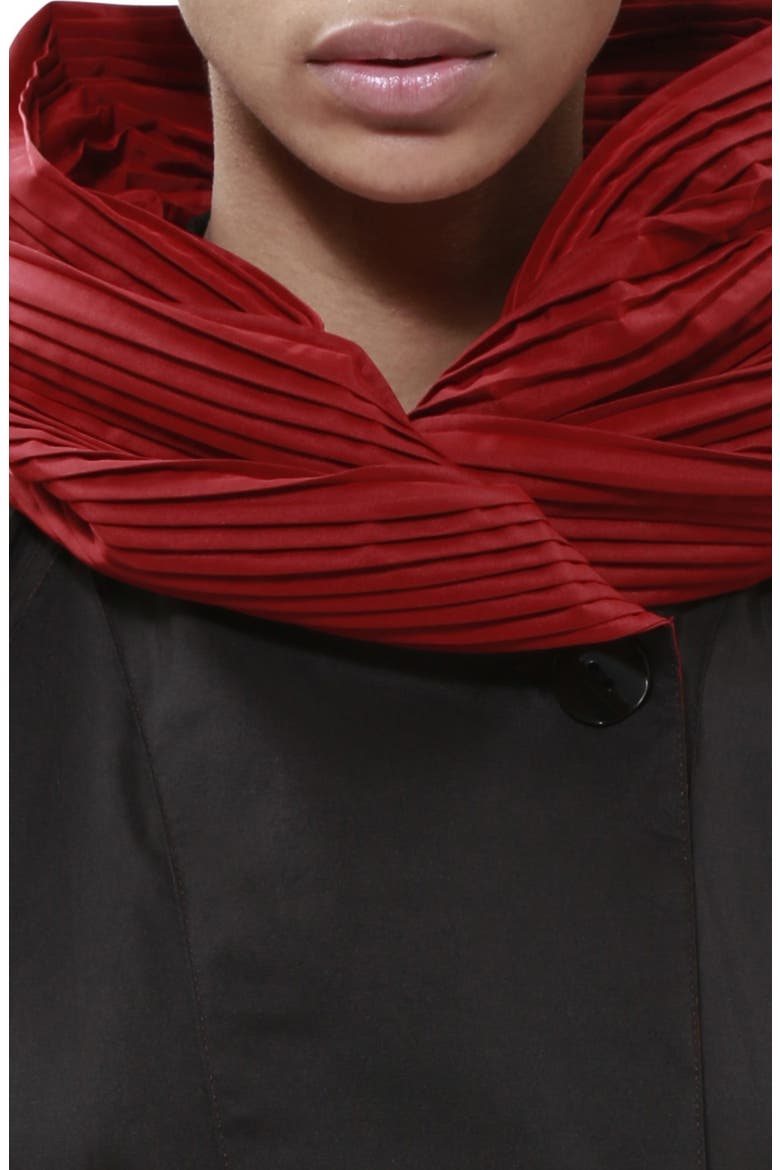 Mini Donatella Reversible Hooded Raincoat, Alternate, color, RED / BLACK