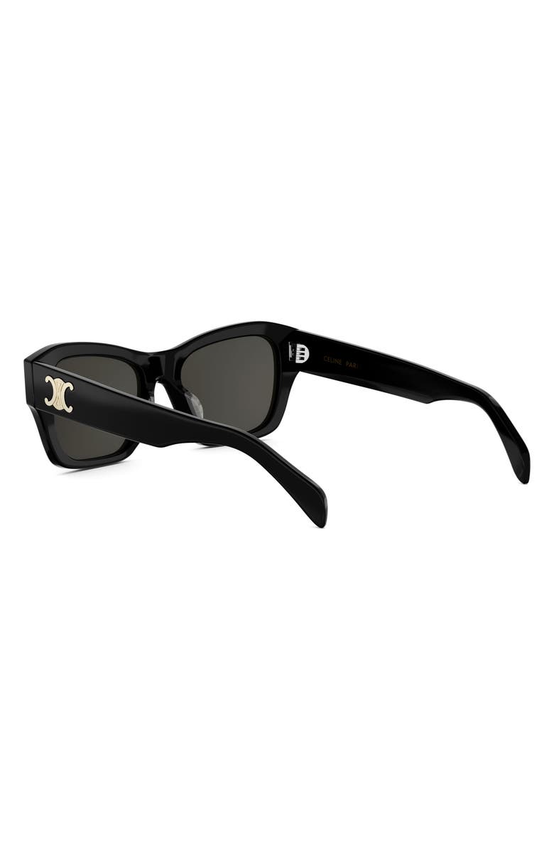 CELINE Triomphe 54mm Butterfly Sunglasses, Alternate, color, Shiny Black / Smoke