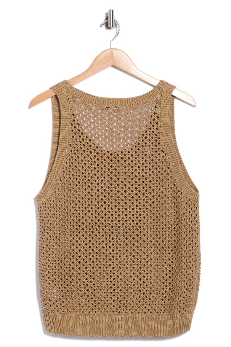 Crochet Cotton Tank, Alternate, color, BRULEE