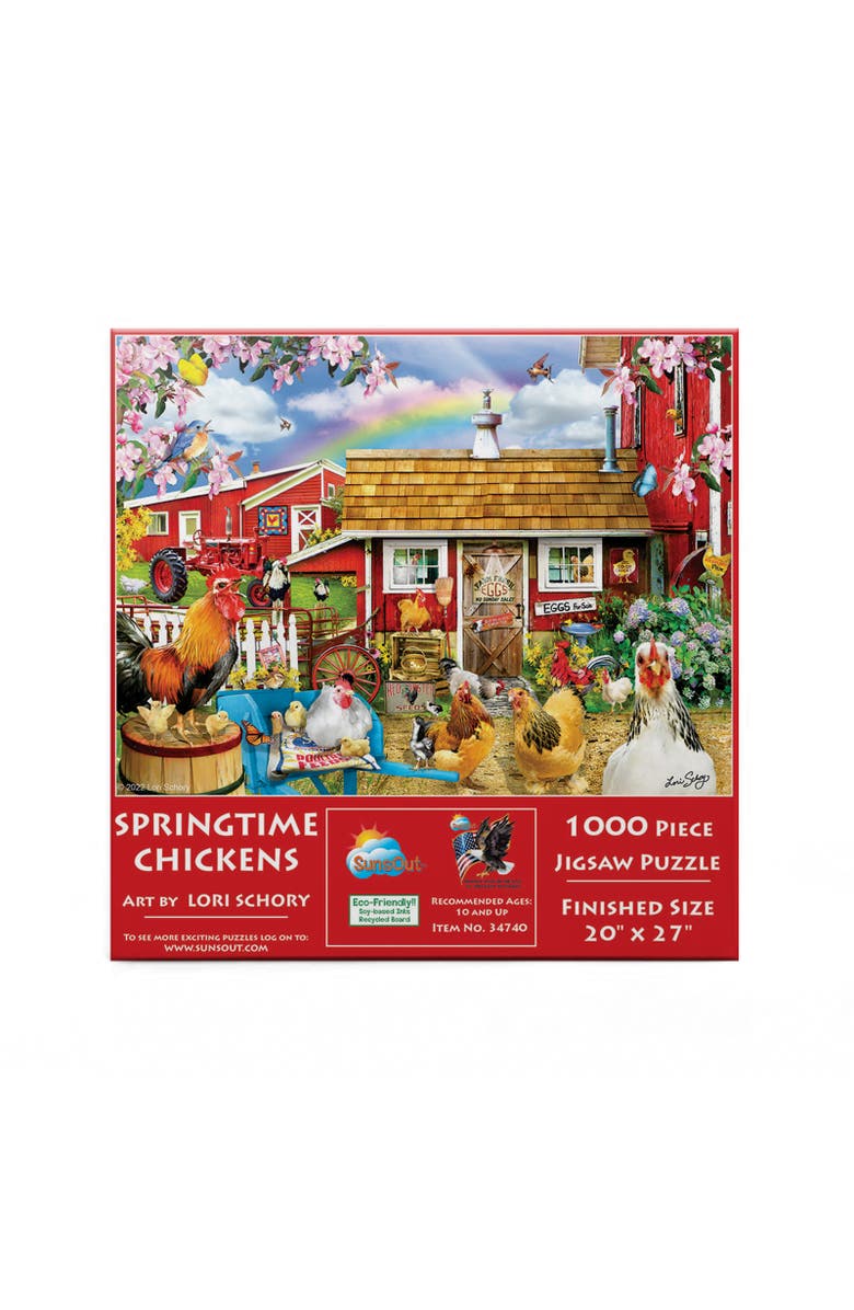 Sunsout Springtime Chickens 1000 piece Jigsaw Puzzle for Adults, Alternate, color, Multicolor