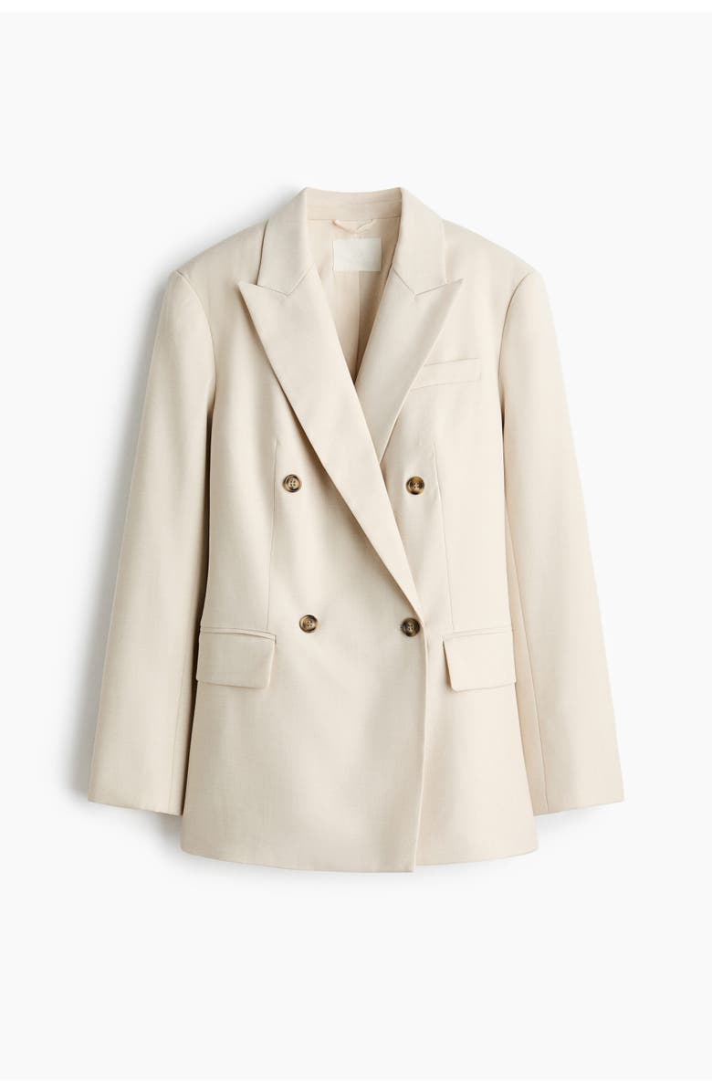 H&M Double-breasted Blazer, Main, color, Light Beige