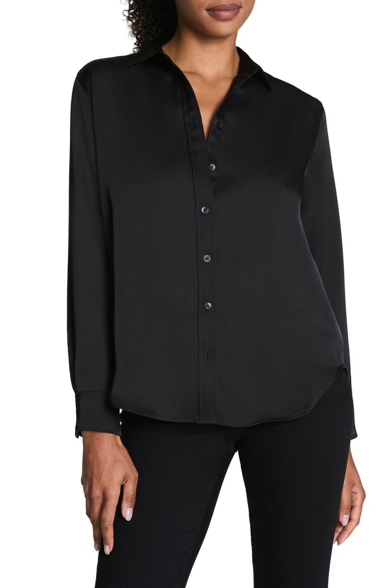 Better Than Silk Button-Down Shirt, Main, color, CLASSIC BLACK