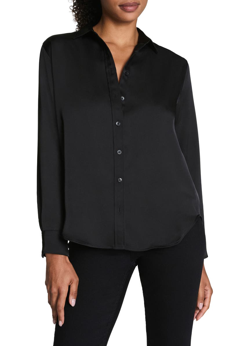 SPANX<sup>®</sup> Better Than Silk Button-Down Shirt, Main, color, 