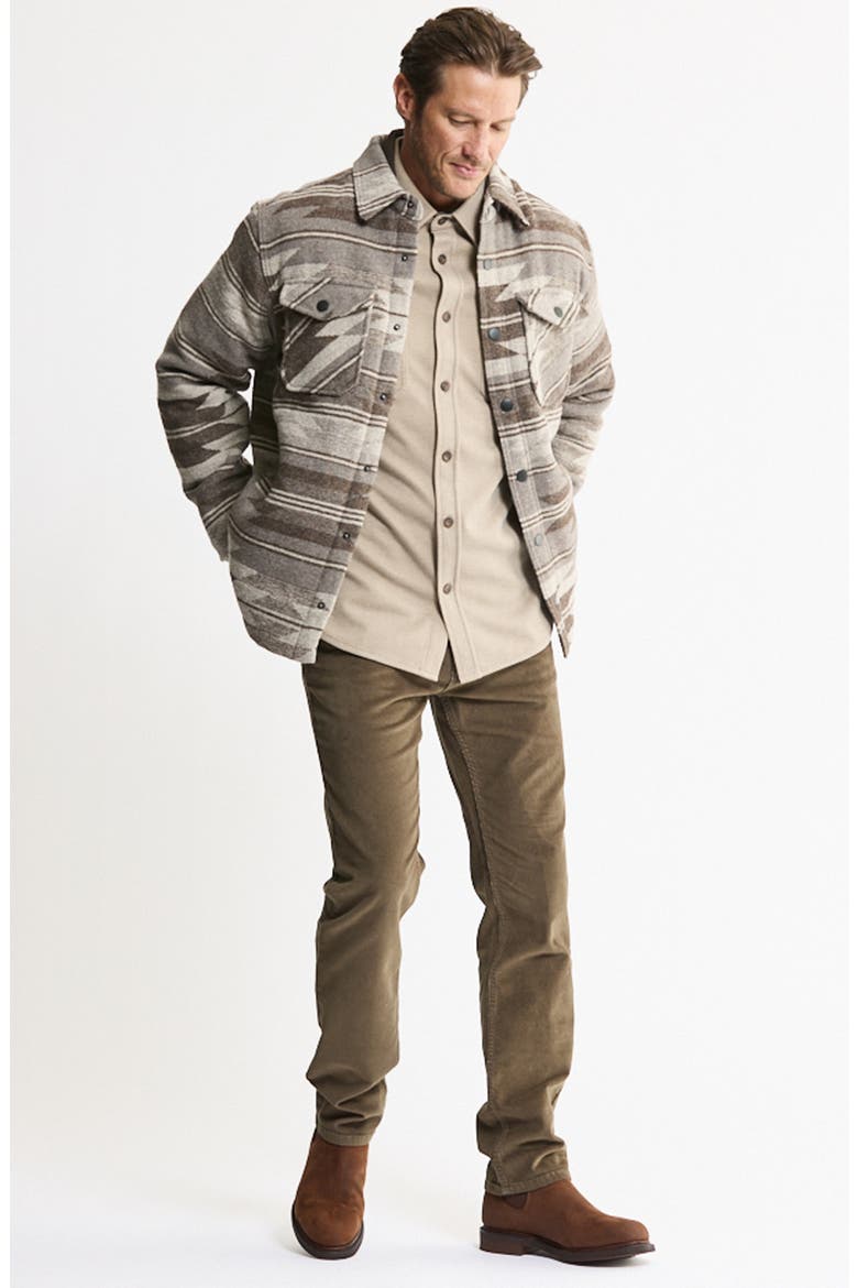 Faux Fur Lined Shirt Jacket, Alternate, color, STONE AZTEC