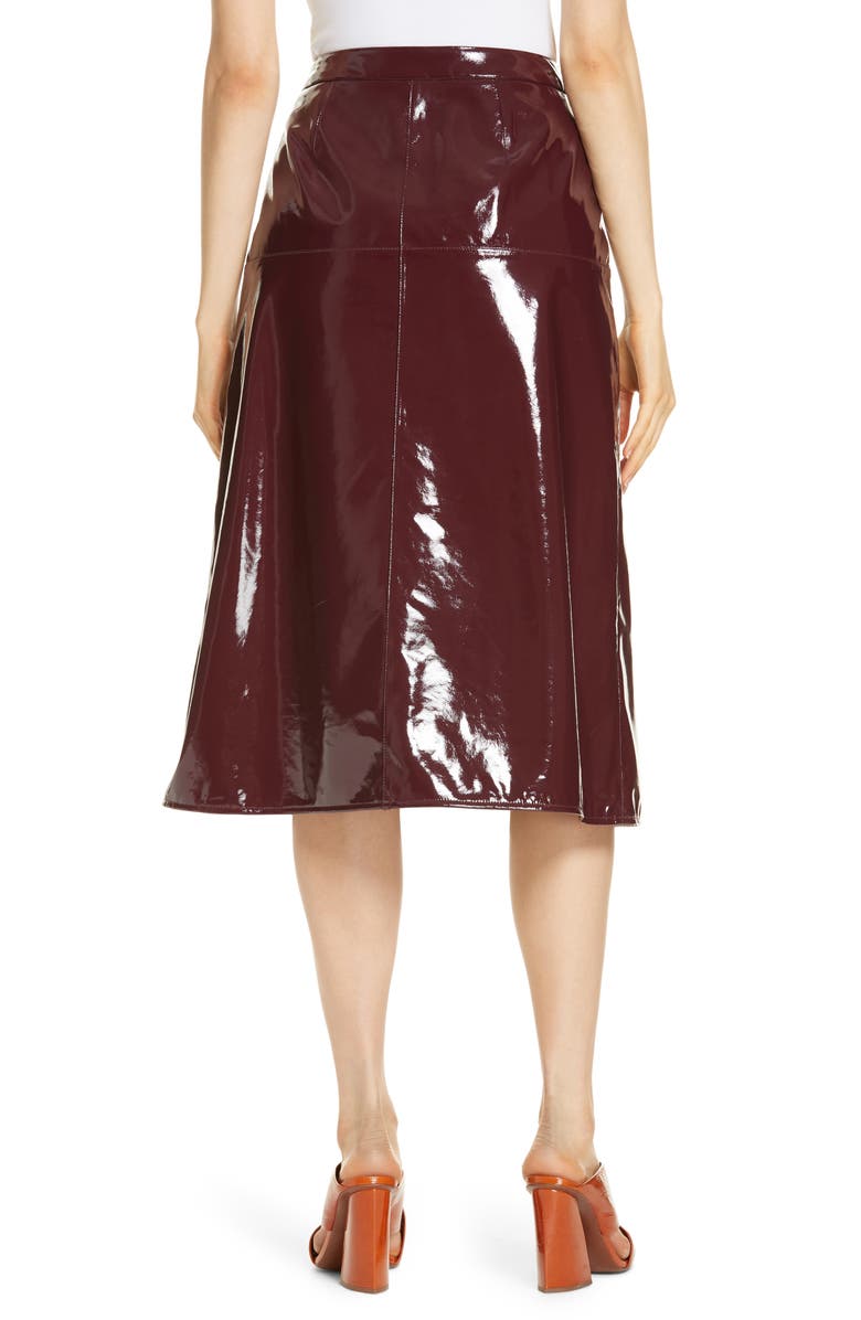 Lewit Patent Leather Midi Skirt, Alternate, color, 