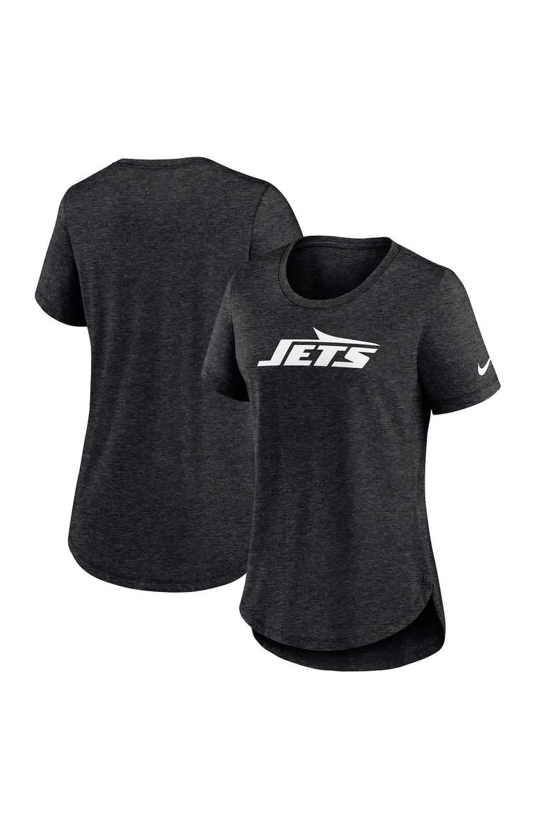 Nike Women's Nike  Heather Black New York Jets Tri-Blend Fashion T-Shirt, Alternate, color, Heather Black