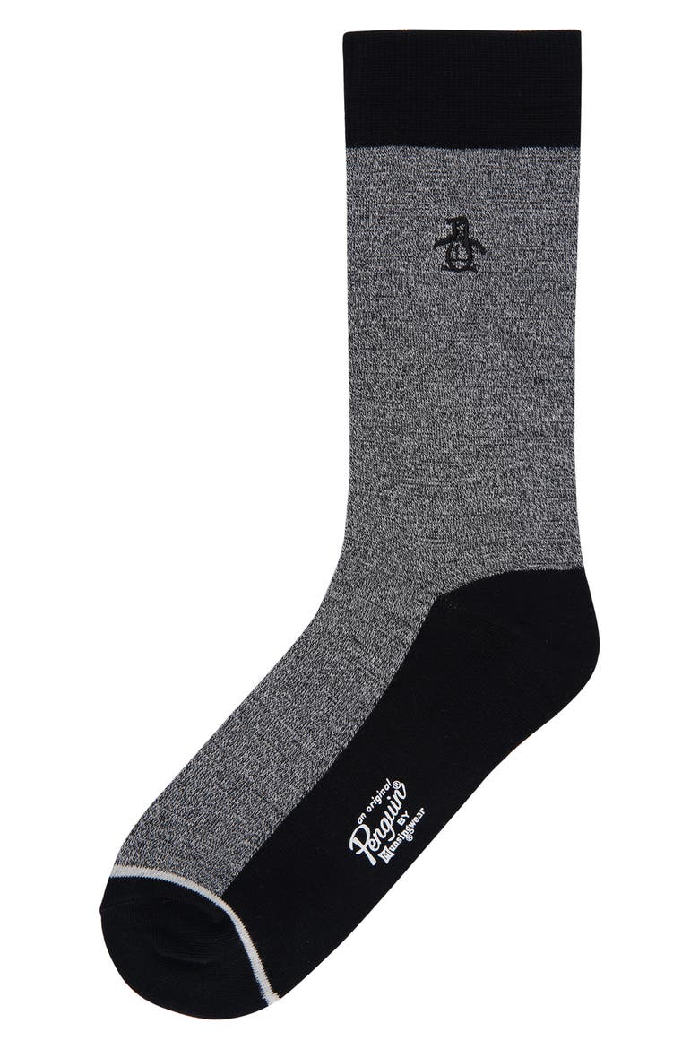 Coloblock Marl Crew Socks, Main, color, BLACK