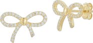GLAZE JEWELRY 14K Gold Plate CZ Bow Stud Earrings