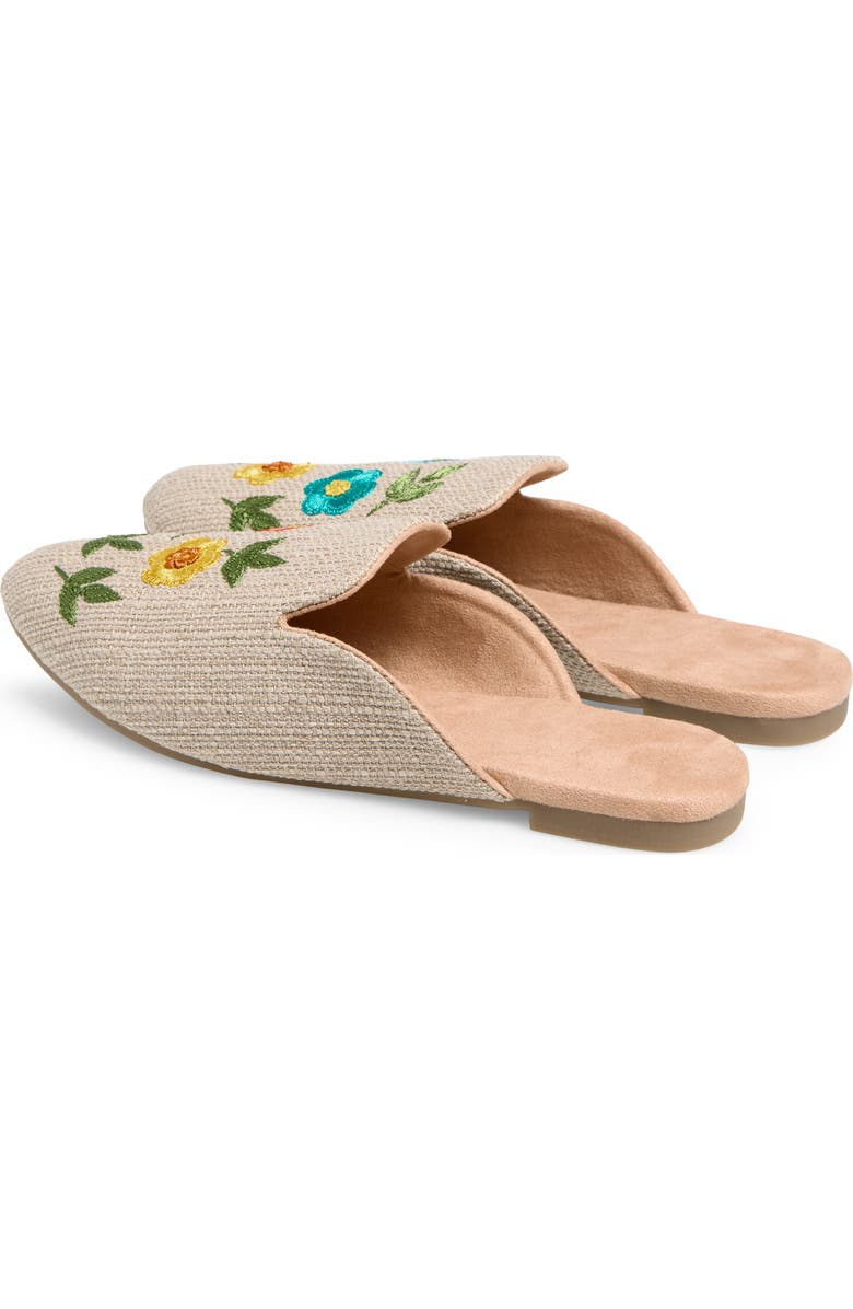 FUCHSIA Sunny Meadows Floral Embroidered Mule, Alternate, color, Light Beige
