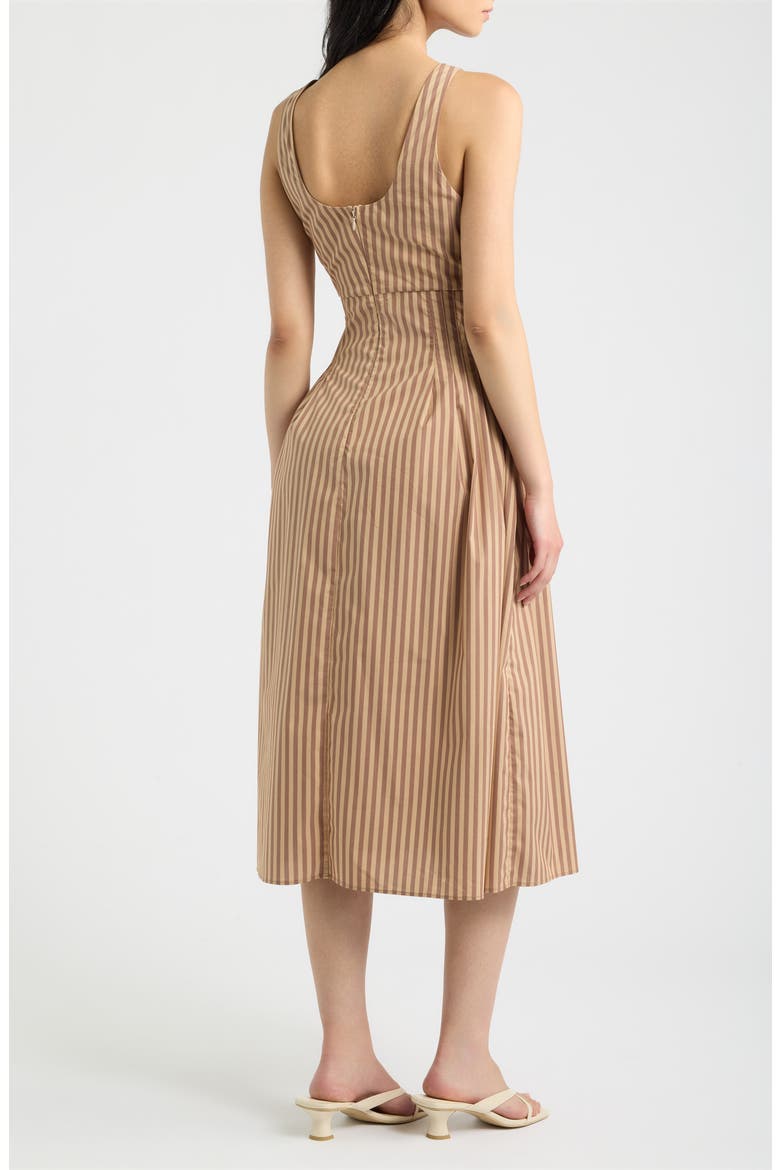 The Josie Stripe Fit and Flare Dress, Alternate, color, WALNUT CAMEL