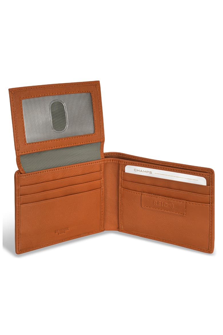 Denim Top Wing Bifold Wallet, Alternate, color, TAN/ BLUE