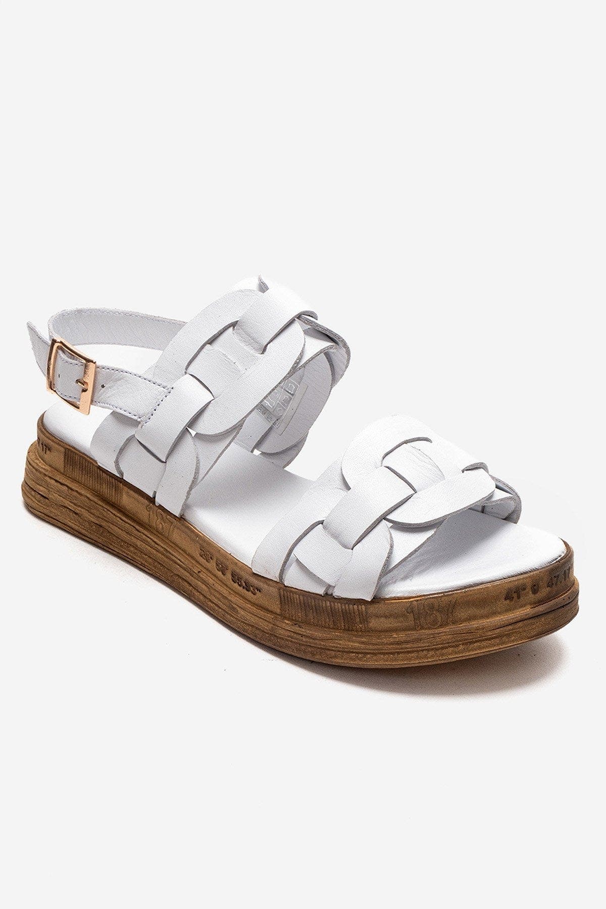 Forever & Always Shoes Elvoro Leather Sandal, Alternate, color, White