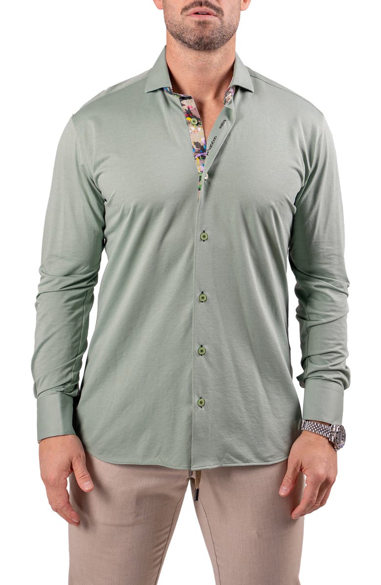 Maceoo Einstein Resistance0150 Green Button-Up Shirt, Main, color, Green