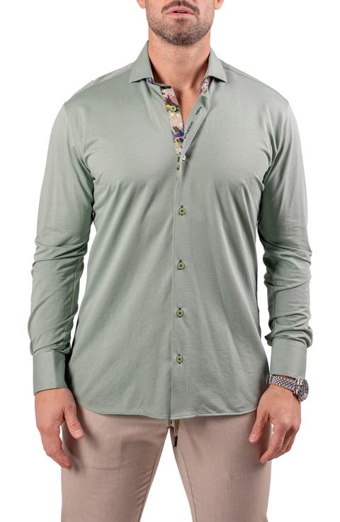 Einstein Resistance0150 Green Button-Up Shirt