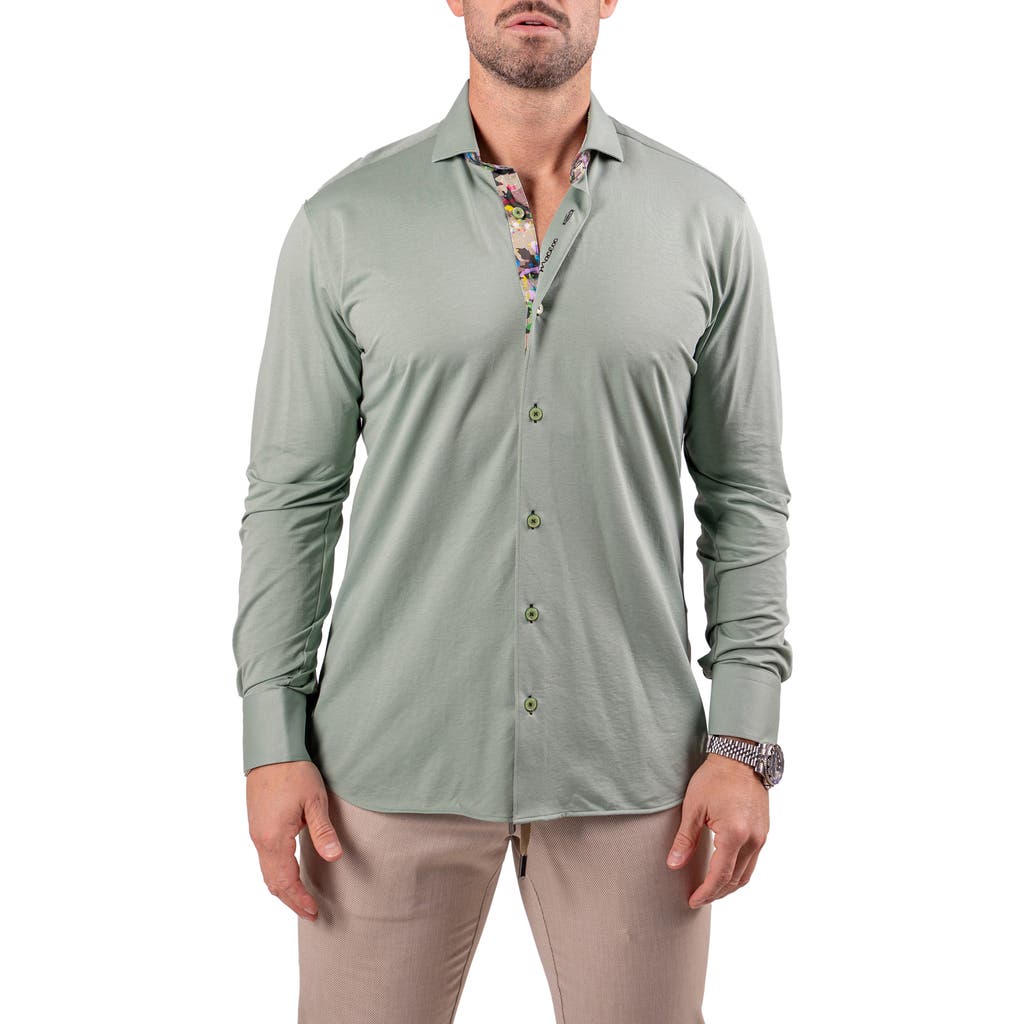 Maceoo Einstein Resistance0150 Green Button-up Shirt
