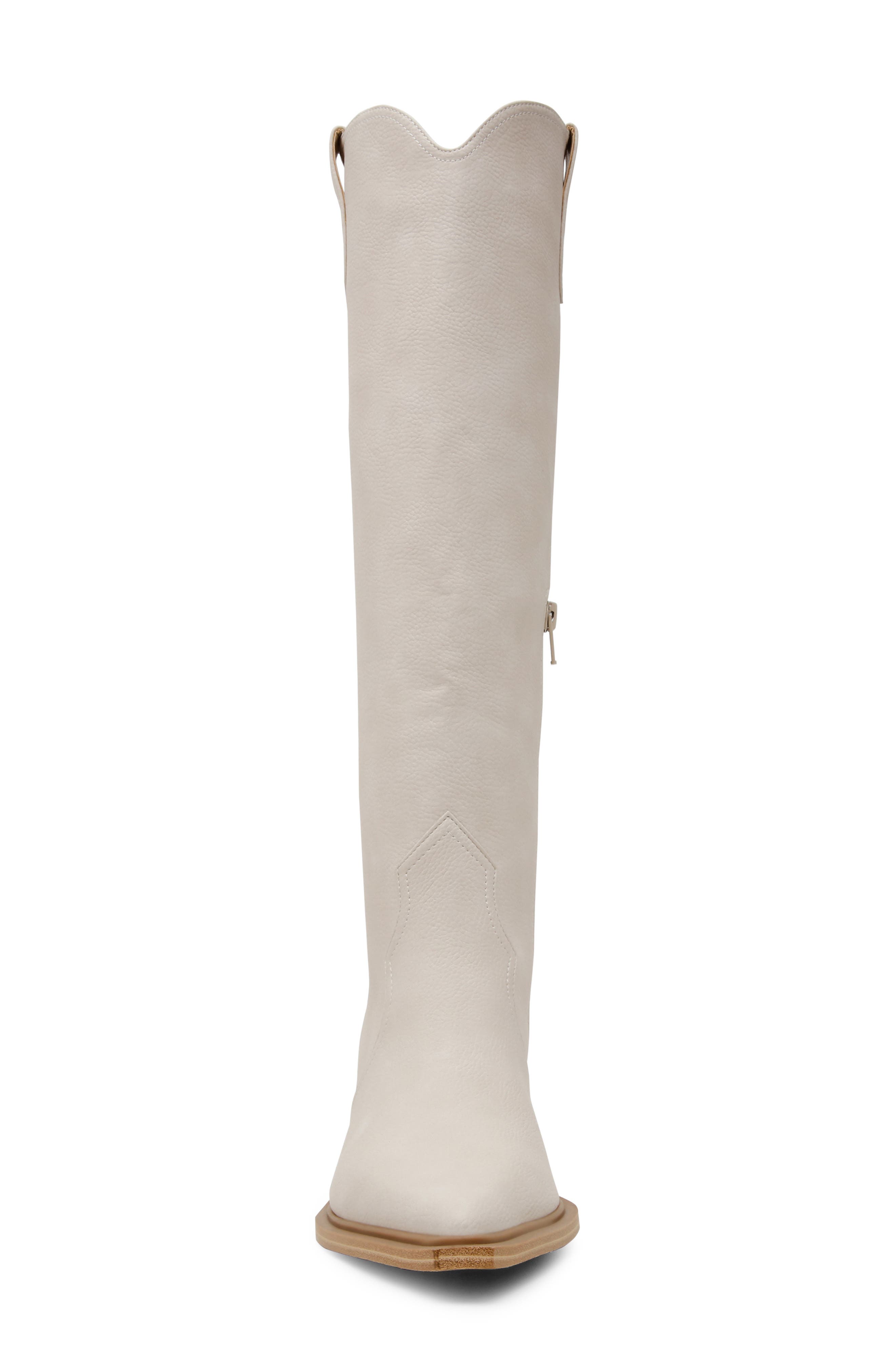 Greva Knee High Western Boot, Alternate, color, IVORY
