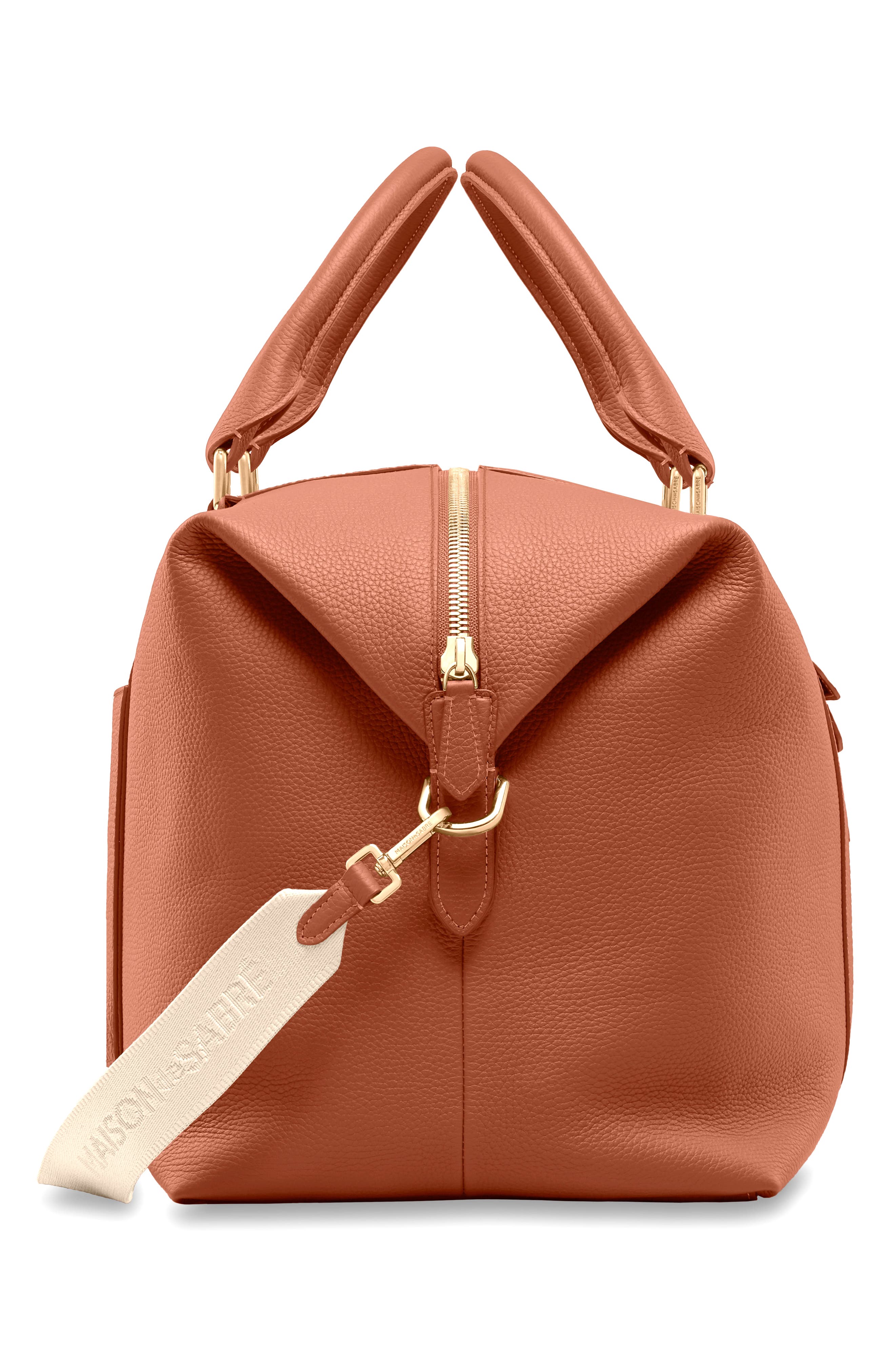 Leather Duffle Bag, Alternate, color, Walnut Brown