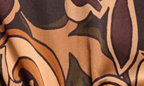 Ramy Brook Gloria Print Long Sleeve Stretch Silk Minidress In Brown