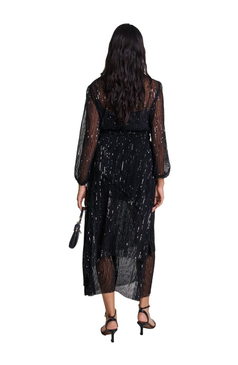 maje Sequin maxi dress, Alternate, color, 