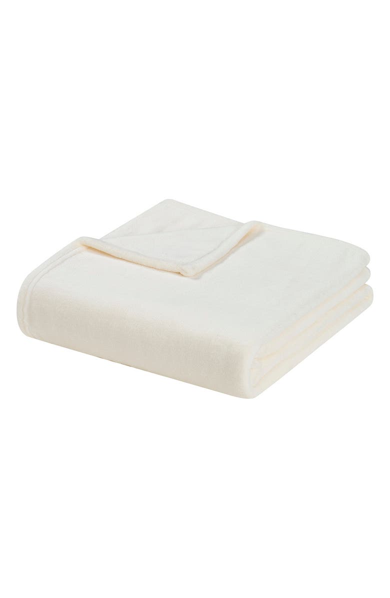 Tahari Plush Throw Blanket, Main, color, Marshmellow
