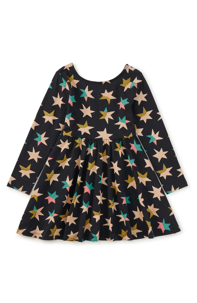 Tea Collection Printed Ballet Dress, Alternate, color, Colorblock Metallic Stars