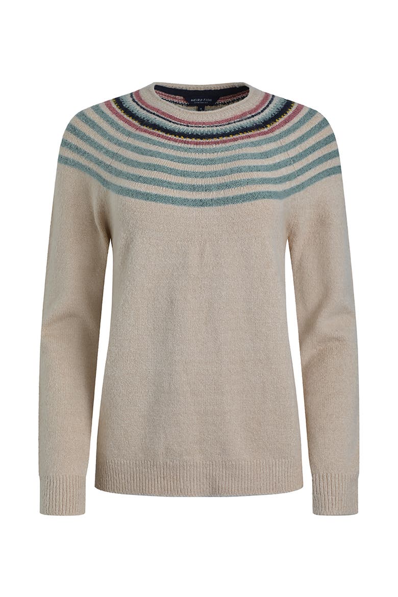 Sinatra Patterned Knit Sweater, Alternate, color, Ecru