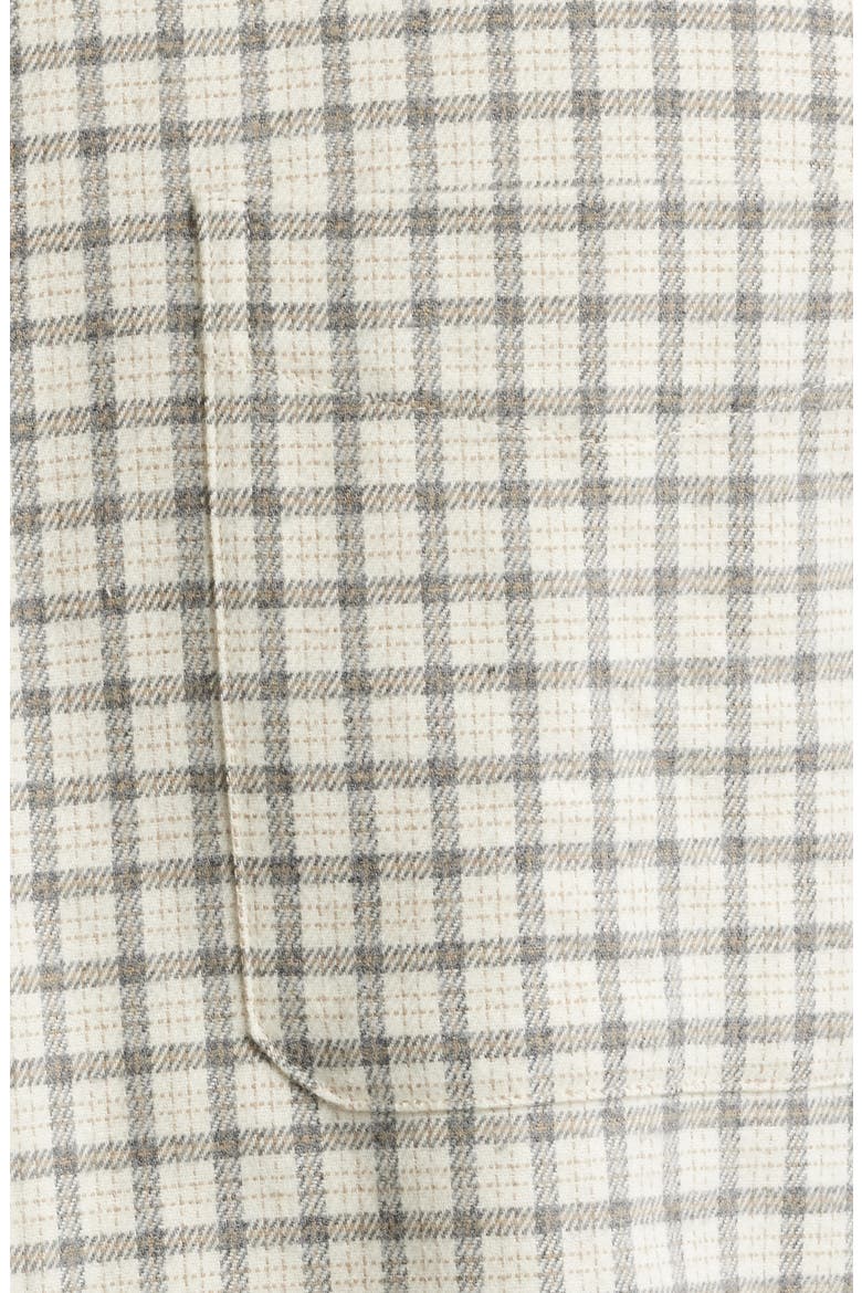 Kent Check Flannel Button-Down Shirt, Alternate, color, IVORY/LIGHT GREY MELANGE