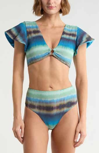 Ruffle Cap Sleeve Bikini Top