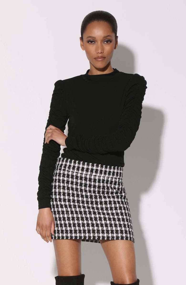 Walter Baker Daria Check Tweed Miniskirt, Alternate, color, Domino Tweed