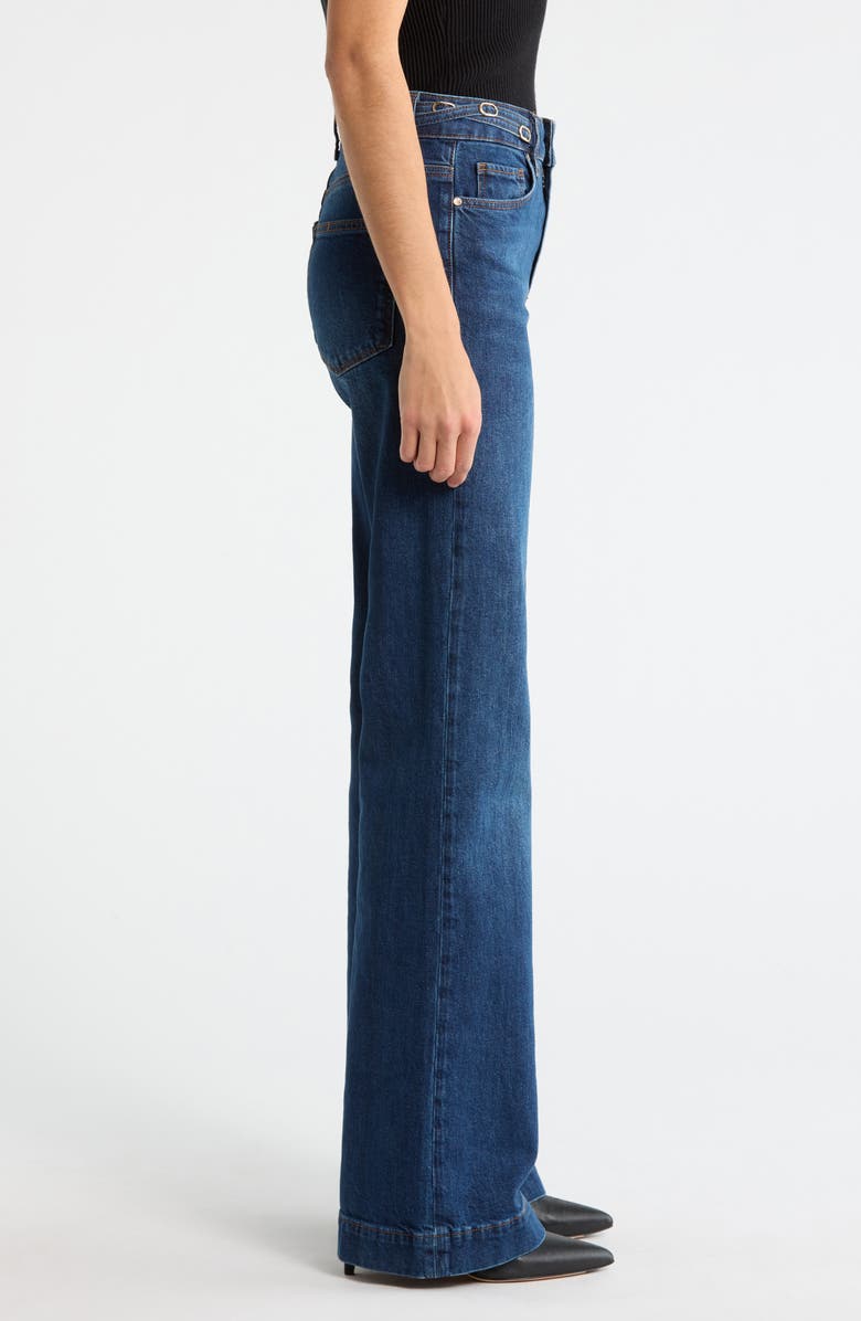 PAIGE Leenah Waist Buckle Wide Leg Jeans, Alternate, color, Technique