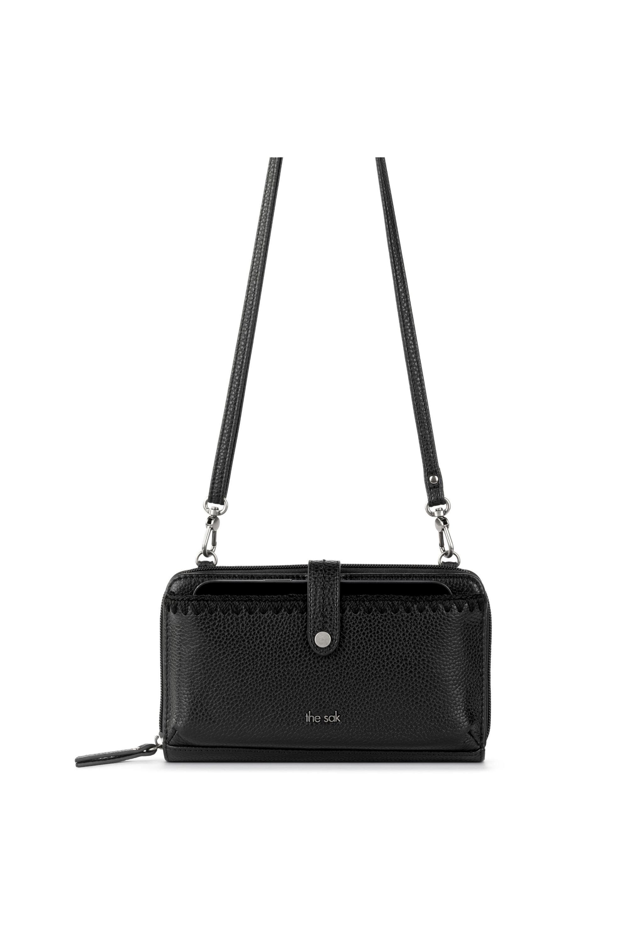The Sak Iris Smartphone Crossbody Bag, Alternate, color, Black Leather